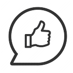 Icon of a thumbs up in a comment bubble